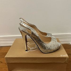 Louboutin silver heels